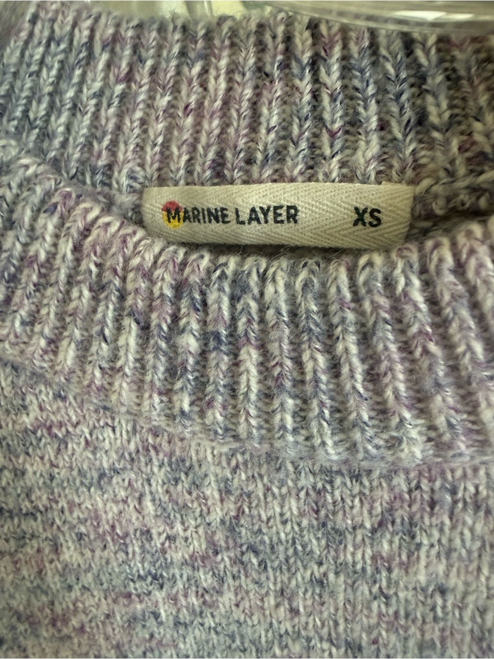 💜Marine Layer Alma Puff Sleeve Pullover Crewneck Sweater Purple Heather XS - Picture 5 of 8